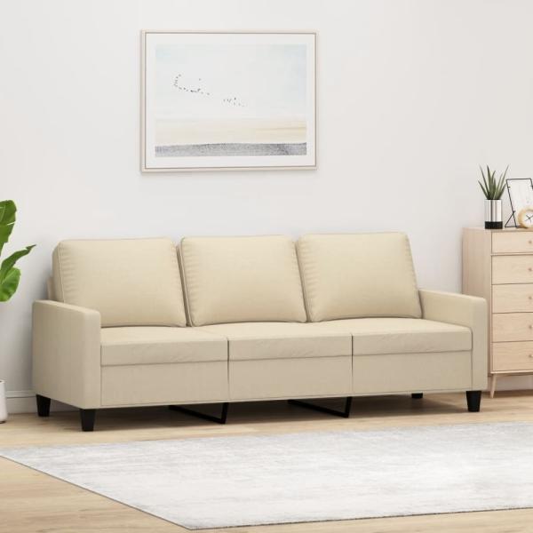 vidaXL 3-Sitzer-Sofa Creme 180 cm Stoff 359173