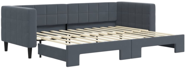 vidaXL Tagesbett Ausziehbar Dunkelgrau 80x200 cm Samt 3196685