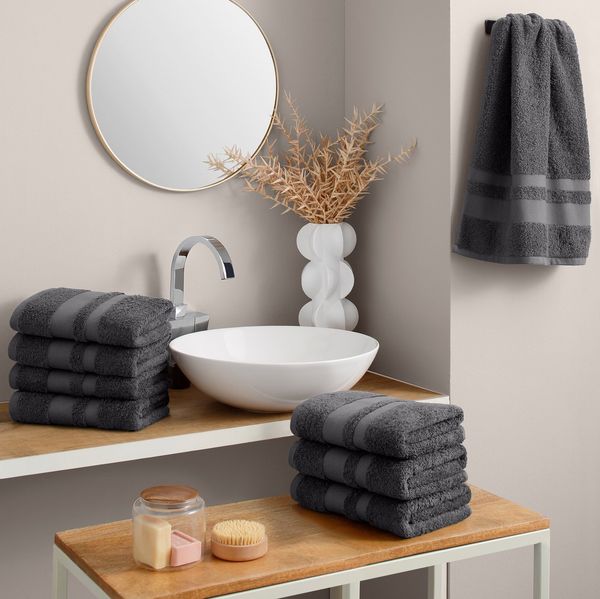 OTTO home Handtücher Vanessa, 8 Handtücher, 50x100cm, in Standard- und Premium-Qualität, Walkfrottee (Set, 8-St), Handtücher mit Bordüre, 100% Baumwolle, einfarbig, weich