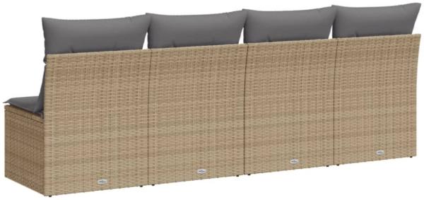 vidaXL Gartensofa mit Kissen 4-Sitzer Beige Poly Rattan 366089 Bild 9