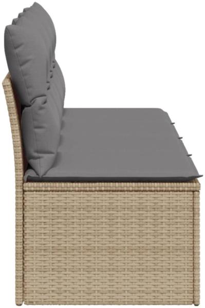 vidaXL Gartensofa mit Kissen 4-Sitzer Beige Poly Rattan 366089 Bild 7