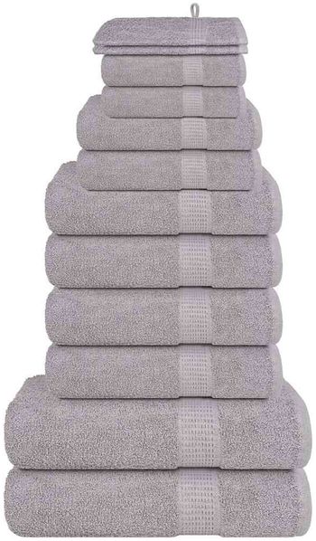 vidaXL 12-tlg. Handtuch-Set FROGN Grau 360 g/m² 137102