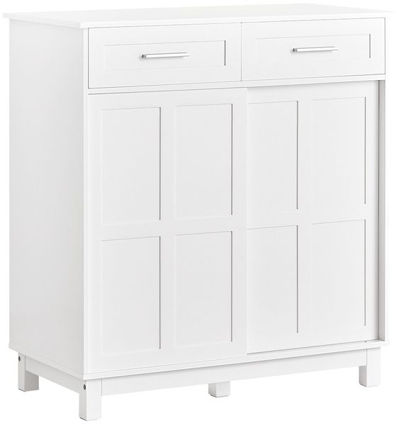 SoBuy FSB84-W Sideboard, MDF, Lackiert, Weiß, 80 x 85 x 40 cm