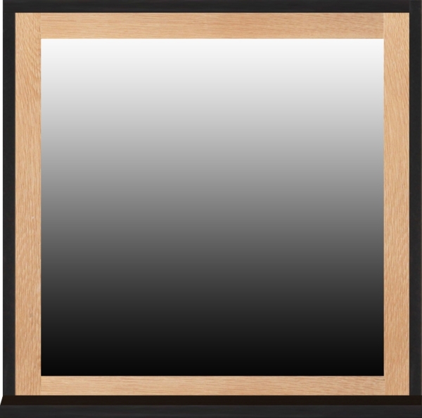 Spiegel mit Ablage 70x70cm 'Namibia' Eiche & Mango schwarz