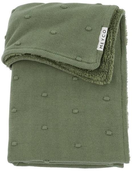 Meyco Mini Knots Fleece Bettdecke 100 x 150 cm Forest Green Grün