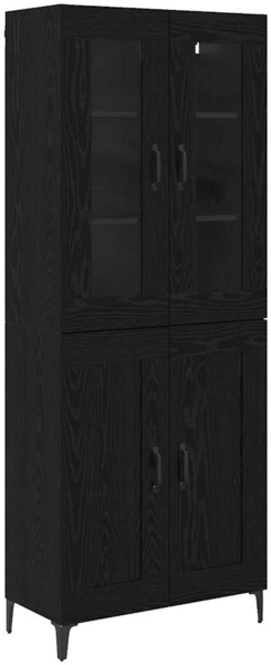 vidaXL Highboard Schwarz Eichen-Optik 69,5 x 34 x 180 cm Holzwerkstoff 3403582