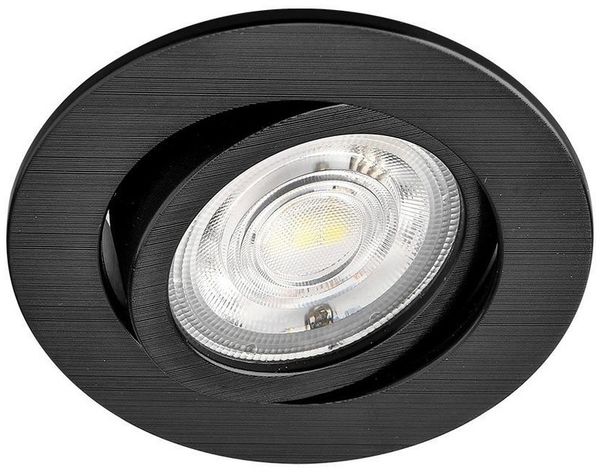 Mundotec LED Einbauleuchte 5w LED Einbaustrahler Einbauspot Spot schwarz weiß, 5w, 400 Lumen, Warmweiß, 9x2,35cm, Schwarz, Lochmaß: 7cm, IP40, schwenkbar