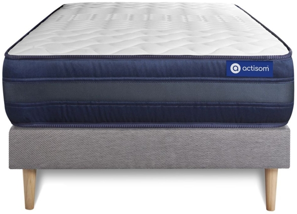 Actiflex tech matratze 80x190cm + Bettgestell mit lattenrost - Dicke : 24cm - Taschenfederkern und Memory-schaum - H5
