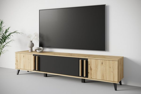 Home affaire Lowboard Helsinki, TV-Kommode Breite 180cm (1 St), modernes Design, 3 Klapptüren