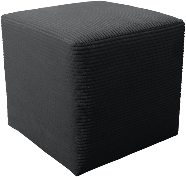 Kubus I Sitzwürfel Hocker Sitzhocker 45x45x45 cm Cordstoff Graphite grau