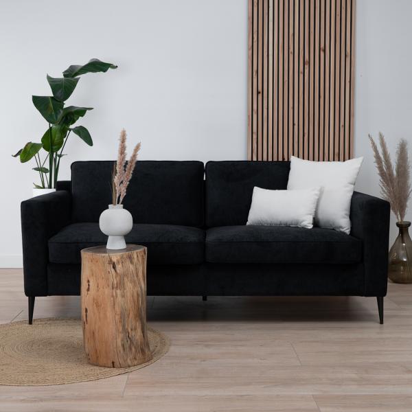 Bronx71 Sofa 3-Sitzer Orlando Stoff schwarz