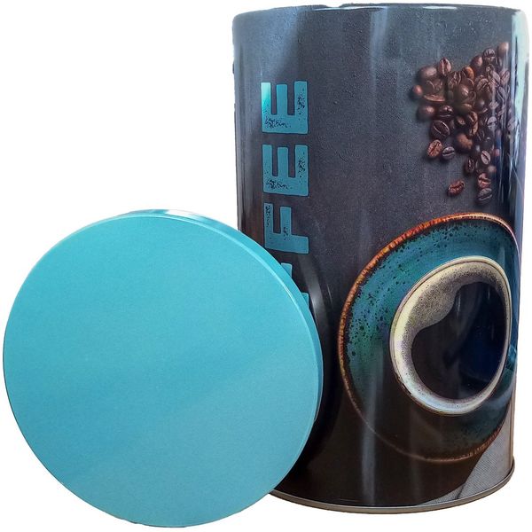 Kesper Kaffeedose KAFFEEDOSE Ø10cm aus Metall Vorratsdose Blechdose (Türkis-08), Teedose Aufbewahrungsdose Tee Kaffee Dose Behälter Halter