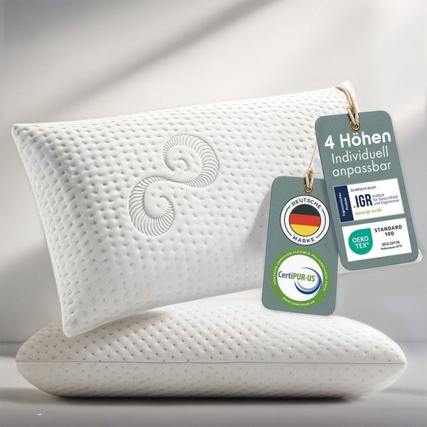 Blumtal Nackenkissen Nackenstützkissen aus Memory Foam, Oeko-TEX® Zertifiziert, Ergonomisches Kopfkissen mit Waschbarem Bezug