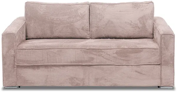 Vente-unique - LORETO Sofa SamtStoff Puderrosa - B 223 cm95 cm x H 90 cm x L 215 cm