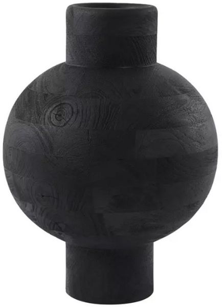 Dekovase Vase BARUMI von Light & Living Blumenvase Ø33x45 cm Holz Matt Schwarz