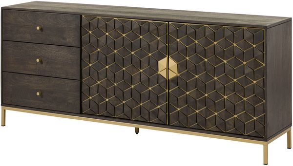 Sideboard Mango 180x40x77 grau geölt DIAMOND #110