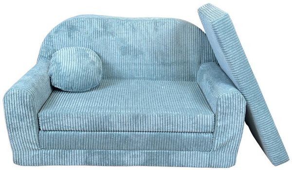 FORTISLINE Kindersofa Kindersofa Rosalia Ausklappbares Sofa aus Cord mit Verlängerung