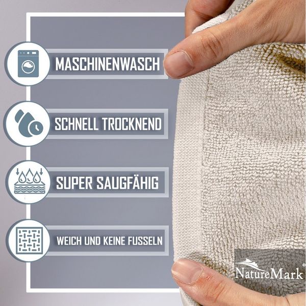 2er Pack Badvorleger Badematte | Premium Qualität | 100% Baumwolle | 50x80 cm | Duschvorleger Duschmatte Doppelpack | Farbe: Natur/Creme
