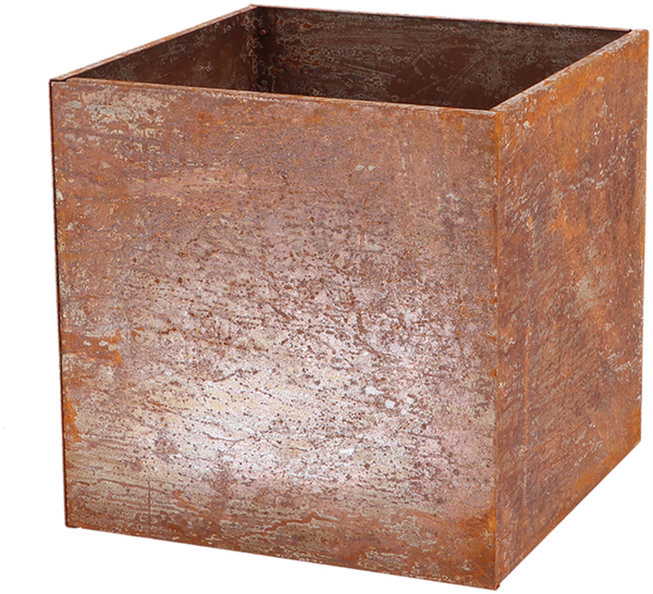 Moderner Pflanz Kübel Gefäß Hochbeet Edel Rost Rostig Corten Stahl eckig 40x40cm