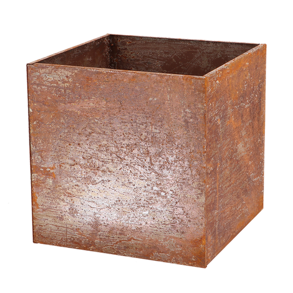 Moderner Pflanz Kübel Gefäß Hochbeet Edel Rost Rostig Corten Stahl eckig 40x40cm