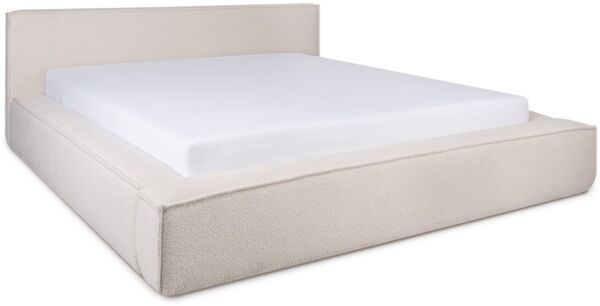 wonello Polsterbett Marla, Bett mit Bettkasten und Lattenrost – eleganter Boucle-Stoff
