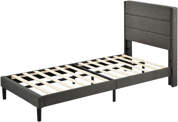 Polsterbett 90×190 cm aus Leinen-Stoff mit Ausziehbett, beige Bild 7