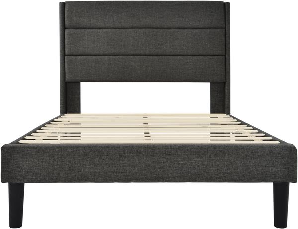 Polsterbett 90×190 cm aus Leinen-Stoff mit Ausziehbett, beige Bild 8