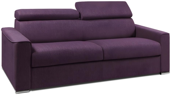 Schlafsofa 4-Sitzer Stoff VIZIR - Violett - Liegefläche mit Lattenrost: 160 cm - Matratzenhöhe: 18 cm Bild 5