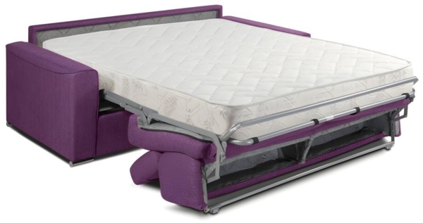 Schlafsofa 4-Sitzer Stoff VIZIR - Violett - Liegefläche mit Lattenrost: 160 cm - Matratzenhöhe: 18 cm Bild 2
