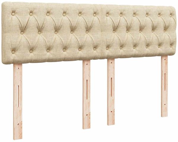 vidaXL Boxspringbett mit Matratze Creme 140x200 cm Stoff 3289791 Bild 12