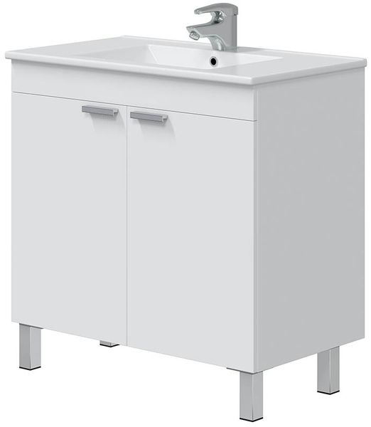 Waschtisch-Set >ECO KIT< in Weiß glänzend - 80x80x45 (BxHxT)