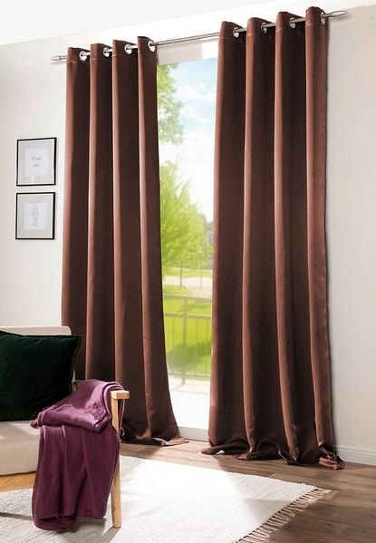 DecoHome24 Gardine Brillant (2 St), Ösen, blickdicht, blickdicht