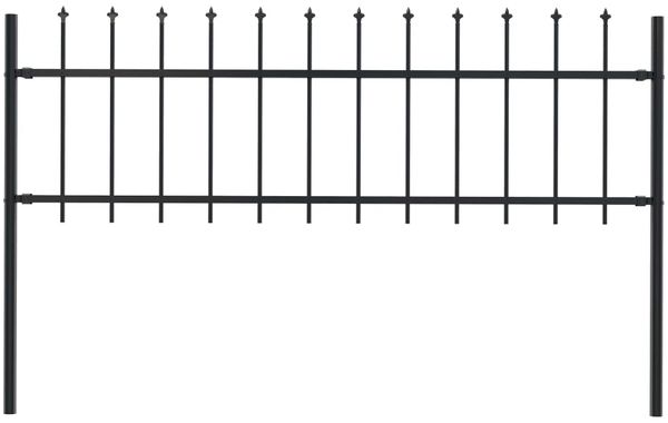 vidaXL Gartenzaun Woerden mit Speerspitze Stahl 181 x 60 cm Schwarz 144923