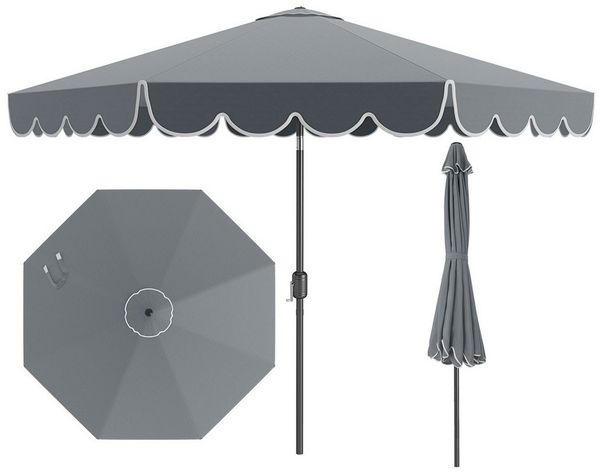COSTWAY Sonnenschirm, LxB: 3x3 cm, Terrassenschirm mit Kurbel, neigbar