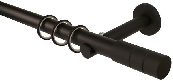 iso-design Gardinenstange Metall Schwarz 25 mm Endstück Jolly Wandmontage, Ø 25 mm, 1-läufig, Fixmaß, Metall
