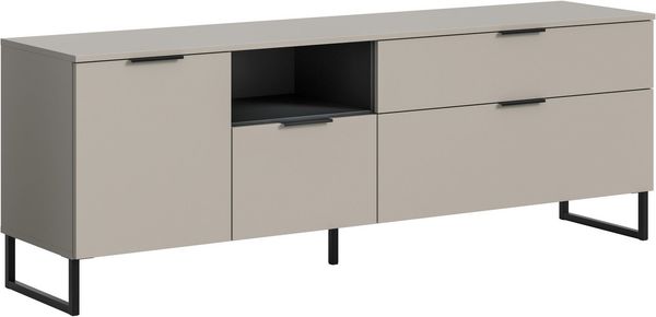 Home affaire Lowboard ADIO, Breite 185 cm, 2 Klappen, 1 Schubkasten, 1 Tür, mit Metall-Kufen (1 St), Sideboard, Kommode, TV-Schrank, Schrank, Wohnzimmerschrank, Anrichte