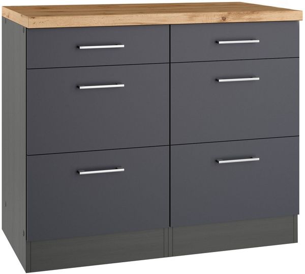 KOCHSTATION Unterschrank KS-Milan Auszugschrank 100 cm, matte oder hochglänzende Fronten
