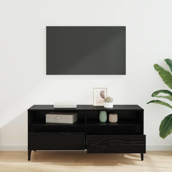 vidaXL TV-Schränk Schwarz Eichen-Optik 100 x 34,5 x 44,5 cm 881470 Bild 3