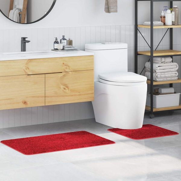 vidaXL Anti-Rutsch Badematten-Set 2 pcs Rot PP 4019858