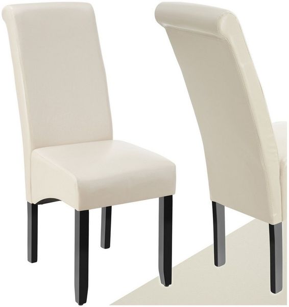 tectake Esszimmerstuhl 6er Set Esszimmerstuhl (6er Set, 6 St), gepolstert mit Kunstlederbezug