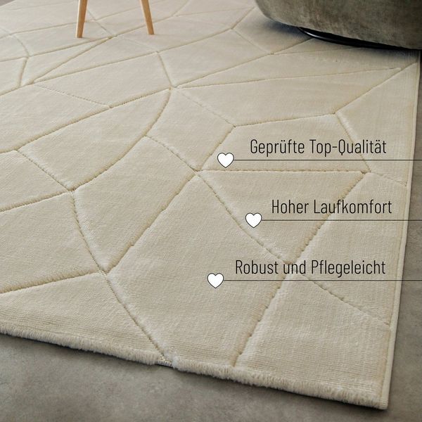 Wecon home Teppich Unplugged, auch in quadratischer Form, rechteckig, Höhe: 10 mm, Kurzflor, Hoch Tief Struktur, gewebt, Wohnzimmer, Schlafzimmer, modern