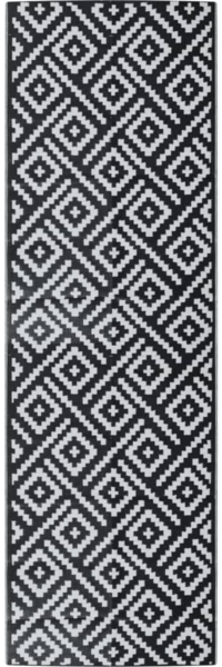 vidaXL Outdoor-Teppich ARAKIL Weiß und Schwarz 80x250 cm PP 368575