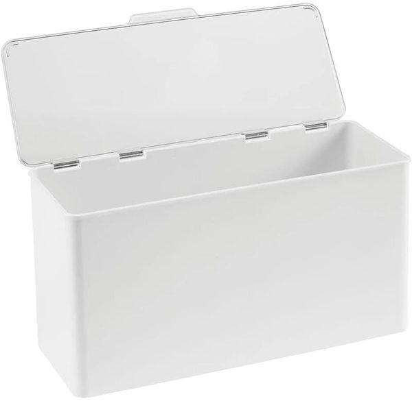 Ordnungsbox Plastikbox + Deckel Organizer mDesign stapelbar weiß/transparent