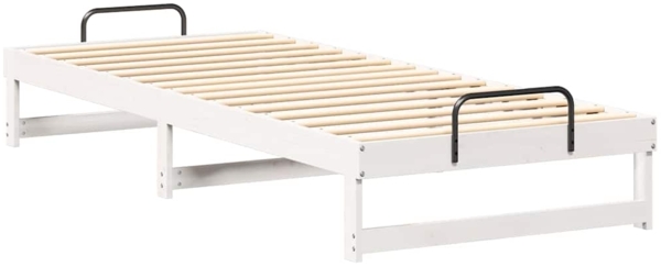 vidaXL Bettrahmen Weiß 90 x 220 cm Massives Kiefernholz 873170 Bild 1