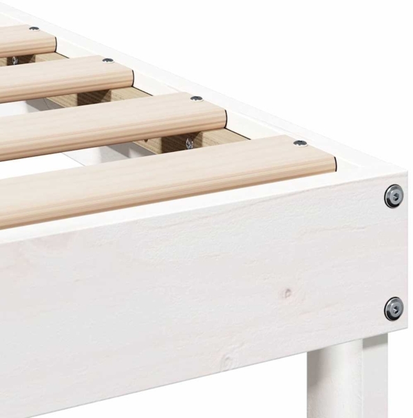 vidaXL Bettrahmen Weiß 90 x 220 cm Massives Kiefernholz 873170 Bild 7