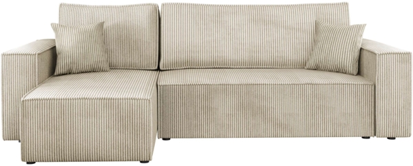 'Kobaro' Ecksofa, Cord, Farbe: Poso 100, 82 x 244 x 145 cm