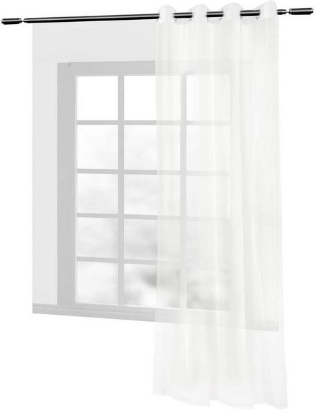 Woltu Gardine (1 St), halbtransparent, mit Ösen Stores Dekoschal Voile