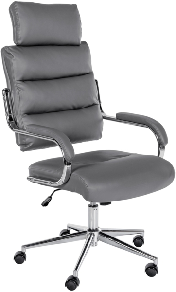 CLP Bürostuhl Campo Kunstlederbezug höhenverstellbar drehbar mit Kippfunktion,grau