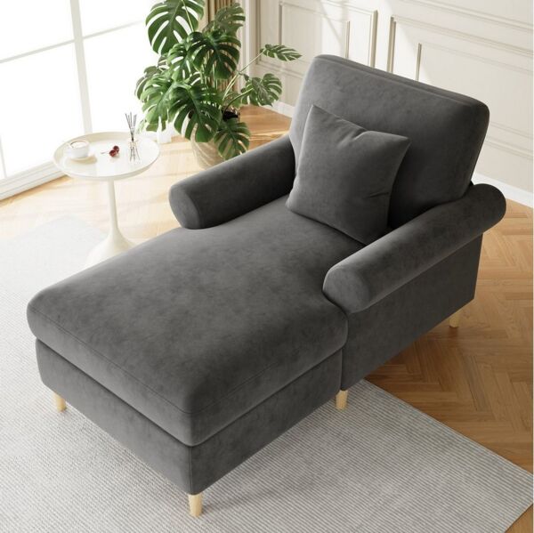 i@home Relaxsessel Einzelsofa (Einzelsofa mit 1 Kissen), Lesesessel, Lounge-Sessel, samtbezogener Lounge-Sessel, Sitzsack