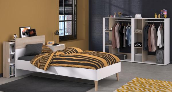 Parisot Kinderzimmer Aalborg in weiß und Eiche Jugendzimmer Set 5-tlg.
